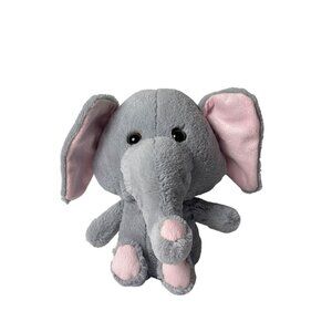 Gray Pink Elephant Plush Toy Stuffed Animal 12 inches Soft